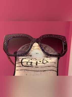 Betsey Johnson Purple Oversized Square Women's Sunglasses